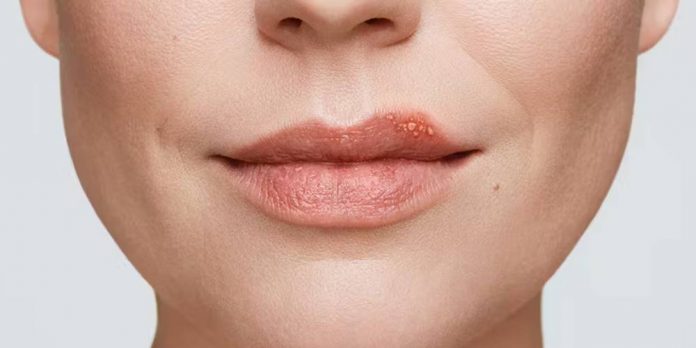 Вирус простого герпеса на губе у женщины