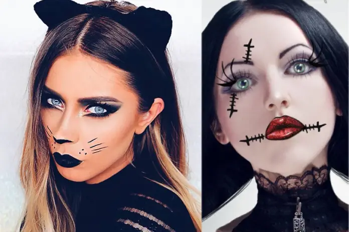Макияж на Хэллоуин для девушек: Кошка и Кукла